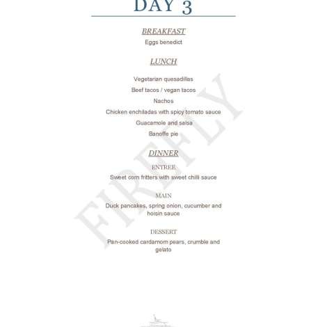 Food onboard Firefly # 3